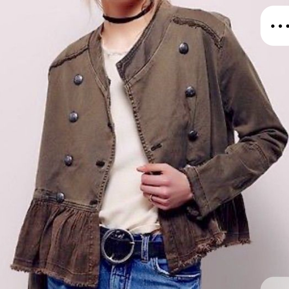 Free People Khaki Utility Jacket